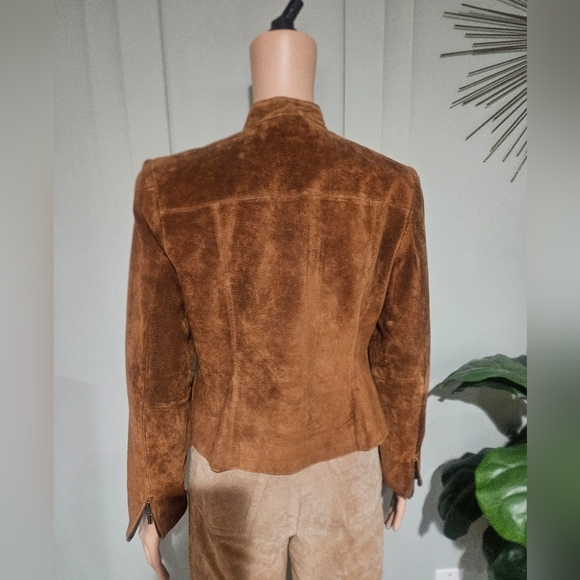 Vintage Valerie Stevens Suede Leather Jacket. Rich Brown. Size MP — 100% Leather - Picture 11 of 16